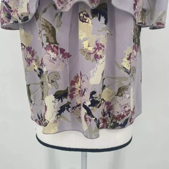 Wilfred Aritzia Promener Floral Off Shoulder Blouse Silk Trim Size Small - Picture 2 of 11